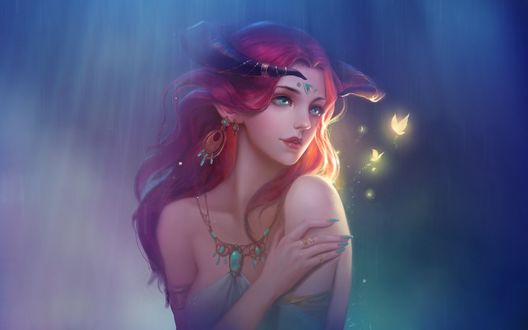 Обои на рабочий стол Девушка-Fairy / Фея, by JIANG YITING