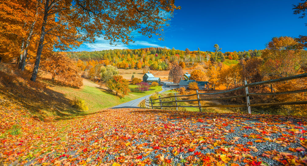 Обои на рабочий стол Осень на ферме Сонная лощина, Вермонт, by John S, обои  для рабочего стола, скачать обои, обои бесплатно