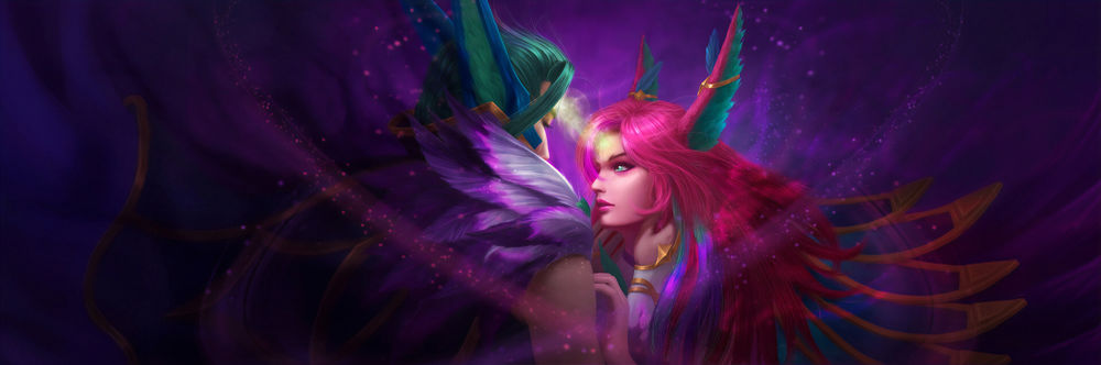Обои для рабочего стола Rakan & Xayah / Ракан и Шая из игры League of Legends / Лига Легенд, by zeng