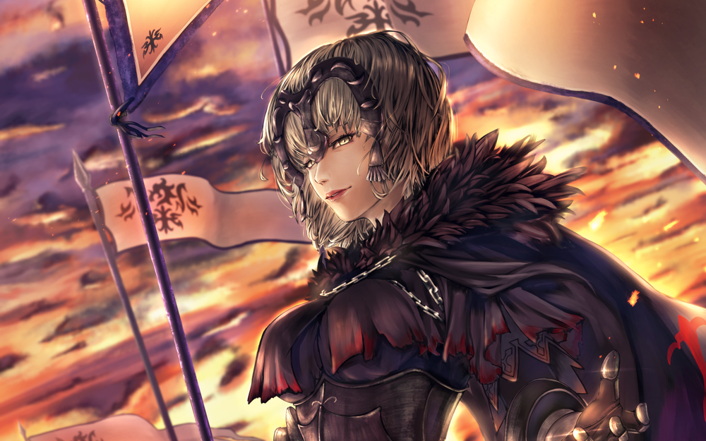 Обои для рабочего стола Jeanne dArc / Жанна дАрк / Jeanne Alter / Альтер-Жанна из игры Fate / Grand Order
