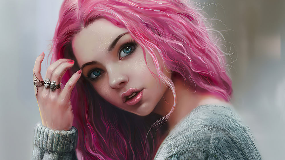 Красивая девочка с розовыми волосами - 67 фото