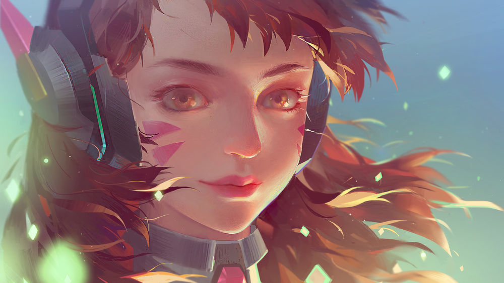 Обои для рабочего стола D. VA Hana Song / Ханна Сон, из игры Overwatch / Дозор, by St Luthien