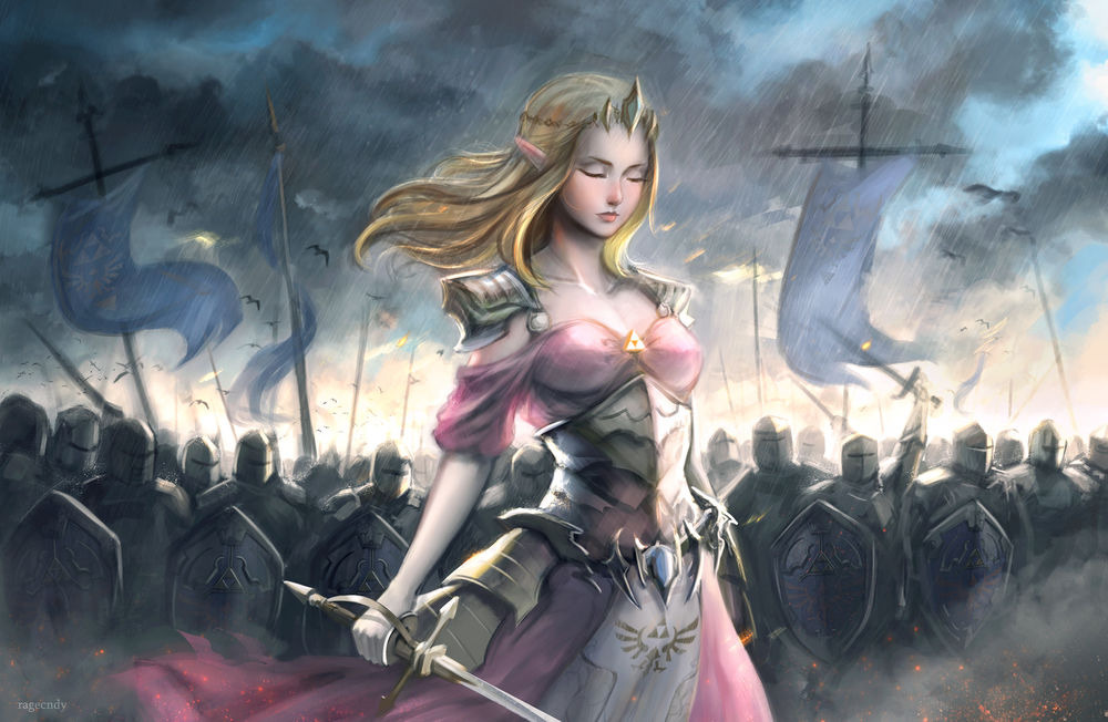 Обои для рабочего стола Queen Zelda / Королева Зельда из серии игр Zelda no Densetsu / Skyward Sword, by Benjamin Ramirez