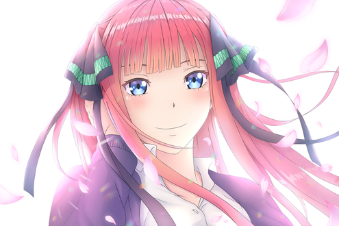 Обои на рабочий стол Nino Nakano / Нино Накано из аниме 5-toubun noHanayome / Пять невест, by l-Tic-Tac-l, обои для рабочего стола, скачатьобои, обои бесплатно