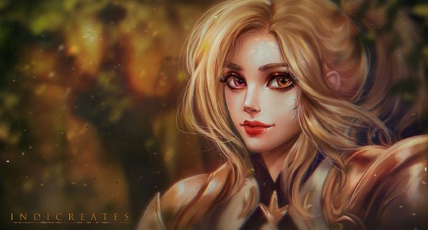 Обои на рабочий стол Белокурая девушка, by IndiCreates