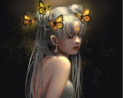 Обои на рабочий стол Usagi Tsukino / Усаги Цукино / Сейлор Мун / Seilor Moon из аниме Bishoujo Senshi Sailor Moon / Красавица-воин Сейлор Мун, by Nishi hiku