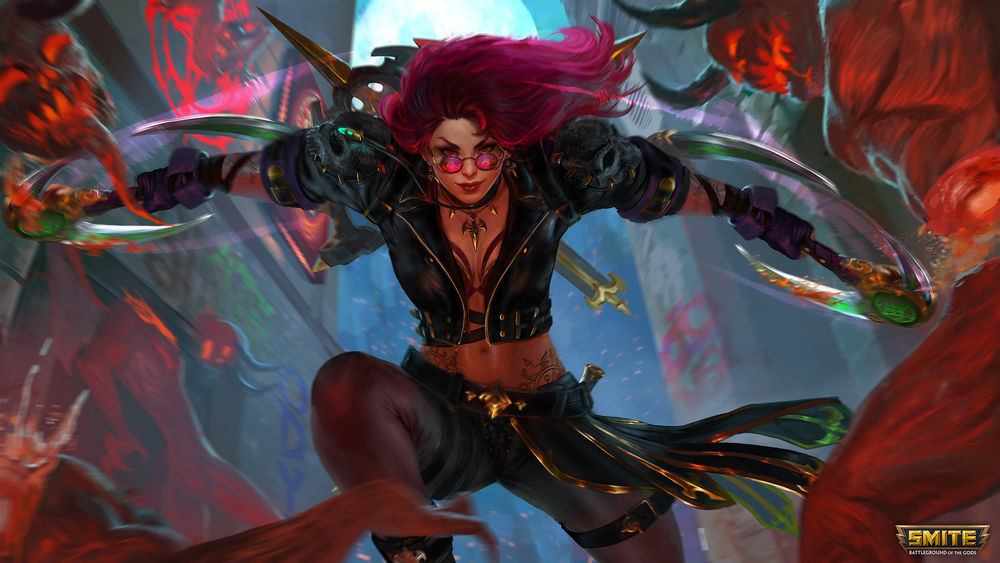 Обои для рабочего стола Baroness Izanami / Баронесса Изанами из игры Smite, by jaggudada