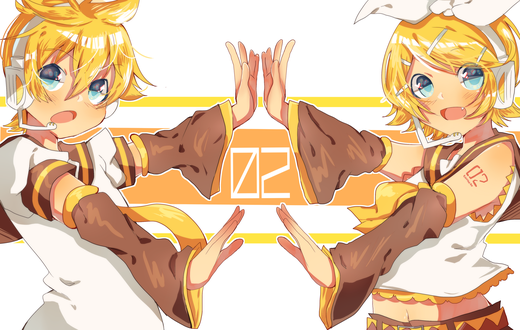 Обои на рабочий стол Vocaloid Len / Вокалоид Лен и Rin Kagamine / Рин Кагамине, by My-Magic-Dream, by Kiekyun