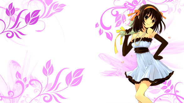 Обои на рабочий стол Haruhi Suzumiya / Харухи Судзумия из аниме Suzumiya Haruhi no Yuuutsu / Меланхолия Харухи Судзумии, by AkumuDesu