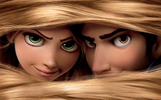 Обои на рабочий стол Rapunzel / Рапунцель и Flynn Rider / Флин Райдер из мультфильма Tangled / Рапунцель: Запутанная история, by nephren-ka