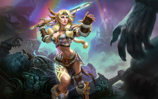 Обои на рабочий стол Богиня Freya / Фрея из игры Smite, by Scebiqu