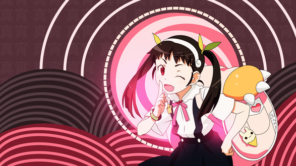 Обои на рабочий стол Mayoi Hachikuji / Маей Хатикудзи из аниме Bakemonogatari / Истории монстров, by Hentaiwarlord
