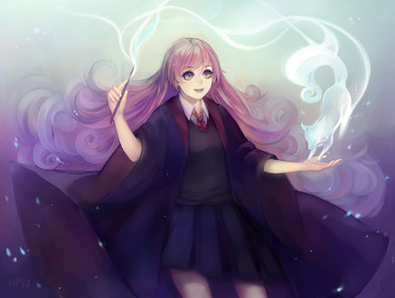 Обои на рабочий стол Hermione Granger / Гермиона Грейнджер из фильма Harry Potter / Гарри Поттер, by Harumagai