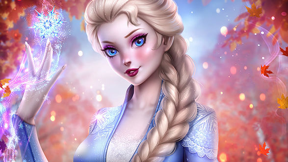 Обои на рабочий стол Elsa / Эльза из мультфильма Frozen / Холодное сердце, by AyyaSAP