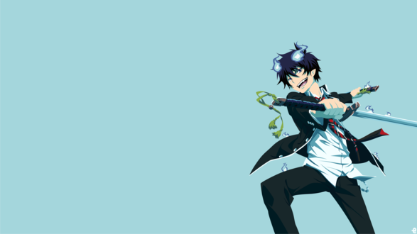 Обои на рабочий стол Rin Okumura / Рин Окумура из аниме Ao no Exorcist / Синий экзорцист, by noerulb
