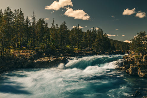 Обои на рабочий стол Горная река, Norway / норвегия, by Aleck Jonsaas