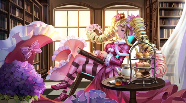 Обои на рабочий стол Beatrice / Беатрис арт персонажа из аниме Re: Zero kara Hajimeru Isekai Seikatsu / Re: Жизнь в альтернативном мире с нуля