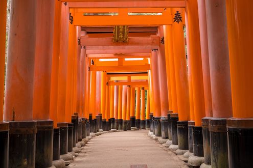 Обои на рабочий стол Традиционные красные ворота тории, Japan / Япония