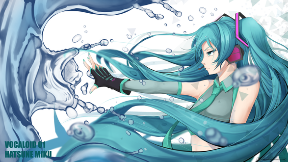 Обои на рабочий стол Vocaloid Miku Hatsune / Вокалоид Мику Хацунэ, by HowlingNeko