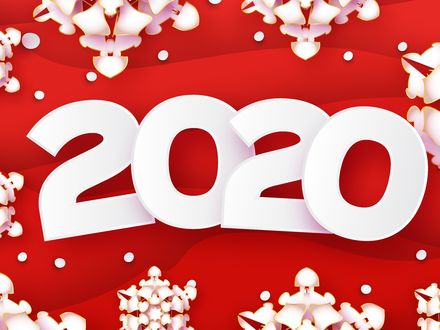Обои на рабочий стол Надпись на красном фоне 2020