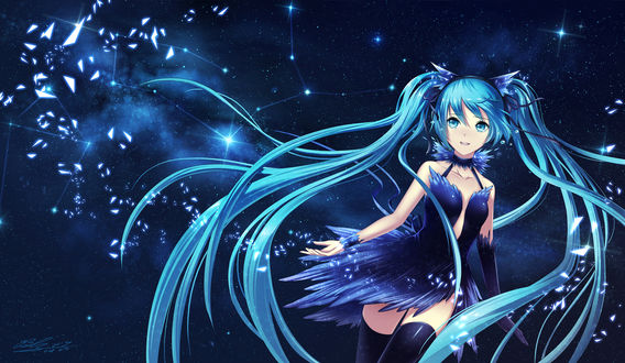 Обои на рабочий стол Vocaloid Hatsune Miku / Вокалоид Хацуне Мику, by h6x6h