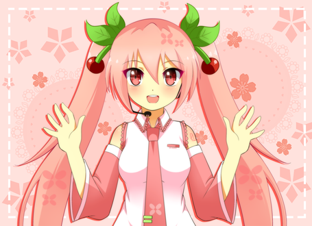 Обои на рабочий стол Vocaloid Sakura Miku / Вокалоид Сакура Мику, by Caro-XY