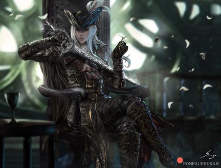 Обои на рабочий стол Lady Maria / Леди Мария из игры Bloodborne: Порождение крови, by Sarayu Ruangvesh