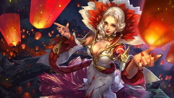 Обои на рабочий стол Девушка в праздничном костюме в Новый год, Master Zhen Ji King Of Glory, by KUISHI Xu