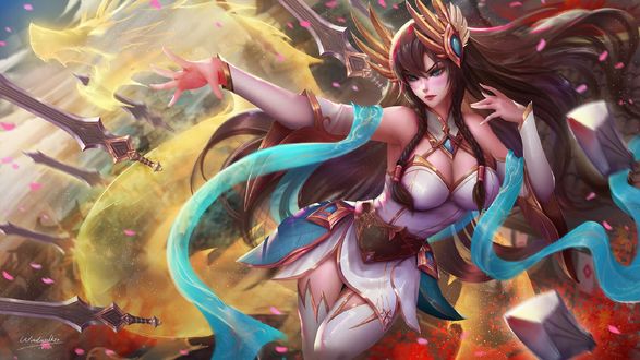 Обои на рабочий стол Irelia / Ирелия из игры Лига Легенд / League of Legends, by Windwalker Ture
