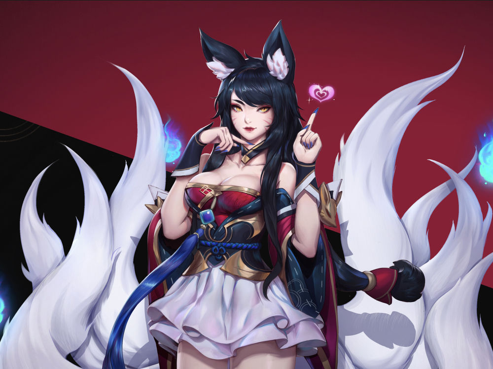Обои для рабочего стола Ahri / Ари из игры League of Legends / Лига Легенд, by Zeronis