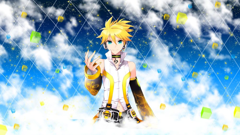 Обои для рабочего стола Vocaloid Len / Вокалоид Лен, by ng9