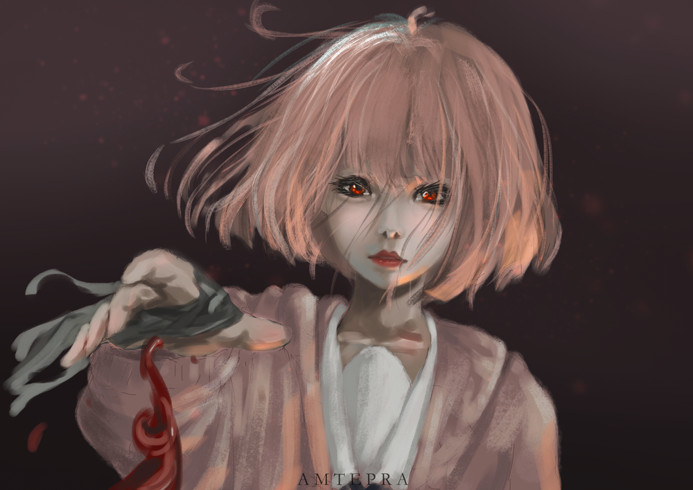 Обои для рабочего стола Mirai Kuriyama / Мирай Курияма из аниме Kyoukai no Kanata / За гранью, by AMTEPRA