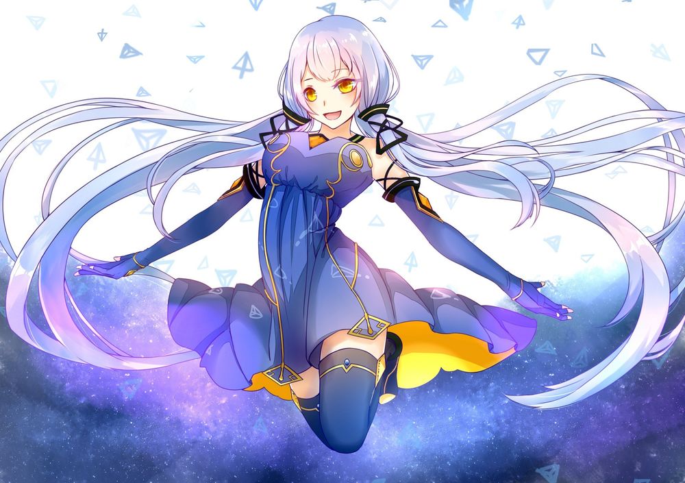 Обои для рабочего стола Vocaloid Xingchen / Вокалоид Ксинг Чен (Stardust) в прыжке