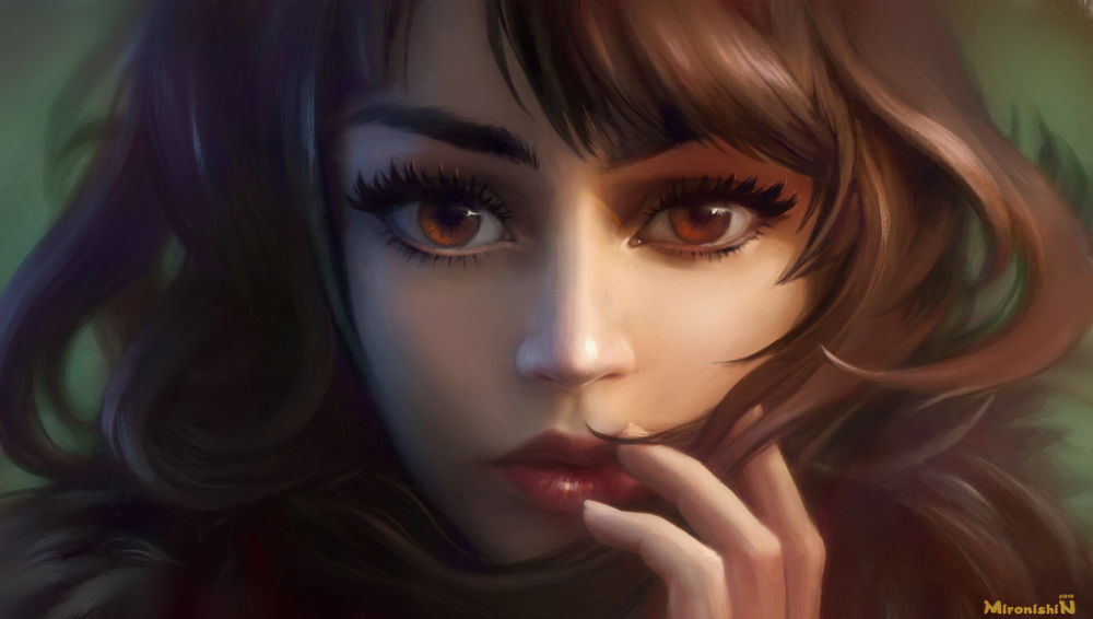 Обои для рабочего стола Dreaming girl / Мечтательная девушка, by Mironishin Story