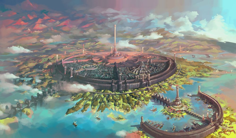 Обои для рабочего стола Имперский город расположенный в провинции Сиродил из игры The Elder Scrolls IV: Oblivion
