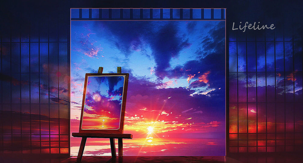 Обои для рабочего стола Картина с пейзажем, который за дверью, by Lifeline