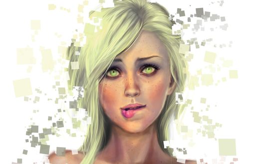 Обои на рабочий стол Портрет белокурой девушки, by HHug0