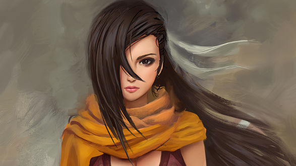 Обои на рабочий стол Девушка-воин Kagero из игры Fire Emblem Fates, by Justin Paul