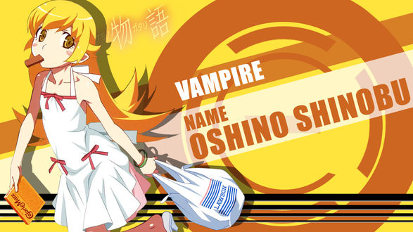 Обои на рабочий стол Oshino Shinobu / Осино Синобу из аниме Bakemonogatari / Истории монстров, by FiRaFi