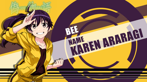 Обои на рабочий стол Karen Araragi / Карэн Арараги из аниме Bakemonogatari / Истории монстров, by FiRaFi
