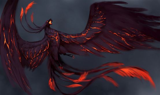 Обои на рабочий стол Птица с распахнутыми крыльями, by JadeMerien