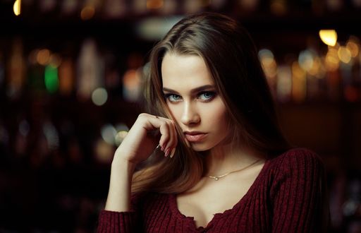Обои на рабочий стол Модель Ева на фоне боке, by Евгений Булатов