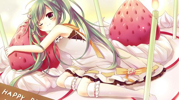 Обои на рабочий стол Vocaloid Miku Hatsune / Вокалоид Мику Хацунэ, by LenMJPU