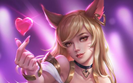 Обои на рабочий стол Ahri / Ари из игры League of Legends / Лига Легенд