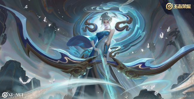 Обои на рабочий стол Богиня с небесным луком из игры Honor of Kings / Честь Королей, by exia xiaotong