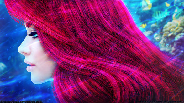 Обои на рабочий стол Диснеевская Ariel / Ариэль в профиль, by
