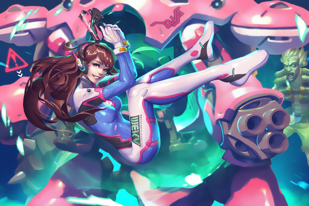 Обои для рабочего стола D. Va Hana Song / Ханна Сон из игры Overwatch / Дозор, by Bo Xun Lin