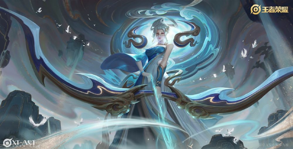 Обои для рабочего стола Богиня с небесным луком из игры Honor of Kings / Честь Королей, by exia xiaotong