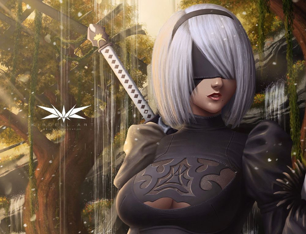 Обои для рабочего стола YoRHa №2 тип B из игры NieR: Automata, by Kircell-Art