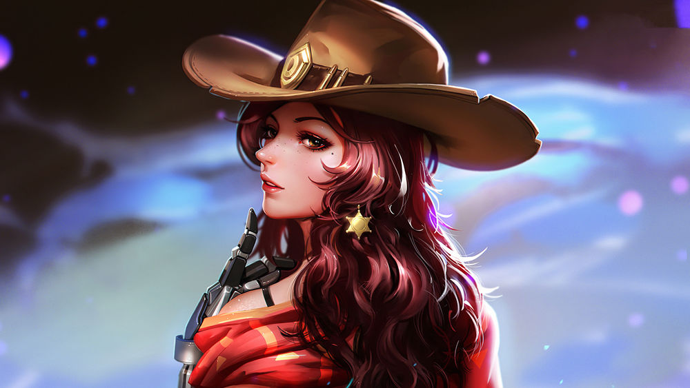 Обои для рабочего стола McCree / Маккри из игры Overwatch / Дозор, by Liang xing